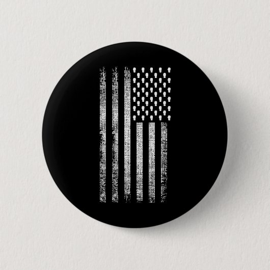 Kickboxen Amerikanische Flagge  Button (Vorderseite)