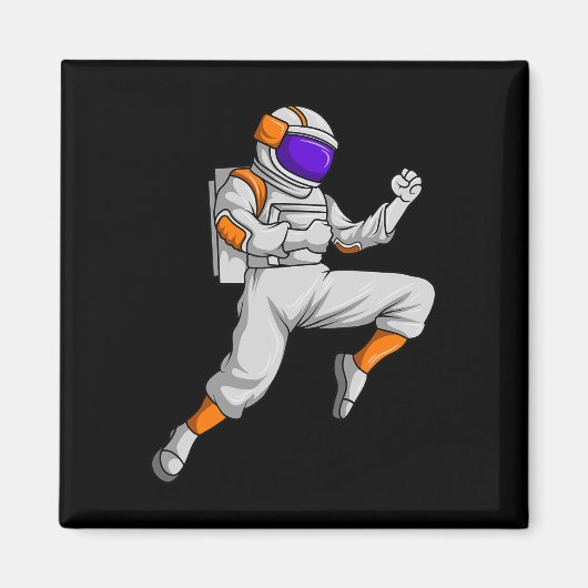 Kickboxen Astronaut Kickboxer Weltraum Karate B Magnet (Vorne)