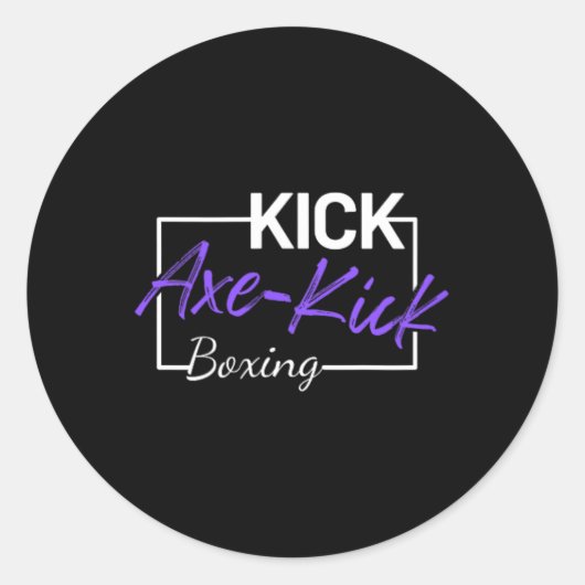 Kickboxen Axt Kick Runder Aufkleber (Vorderseite)