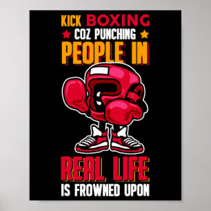 Kickboxen, bei dem Menschen geschlagen werden, mis Poster