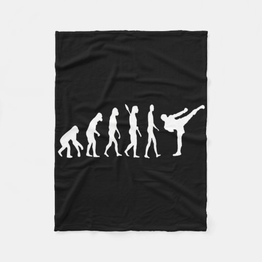 Kickboxen Evolution Karate Arti Taekwondo Judo Fleecedecke (Vorderseite)