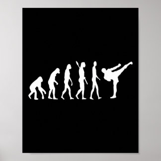 Kickboxen Evolution Karate Arti Taekwondo Judo  Poster