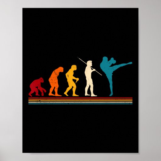 Kickboxen Evolution Kickboxer Karate Boxen Mma Poster (Vorne)