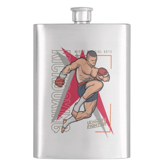 Kickboxen Flachmann (Vorderseite)