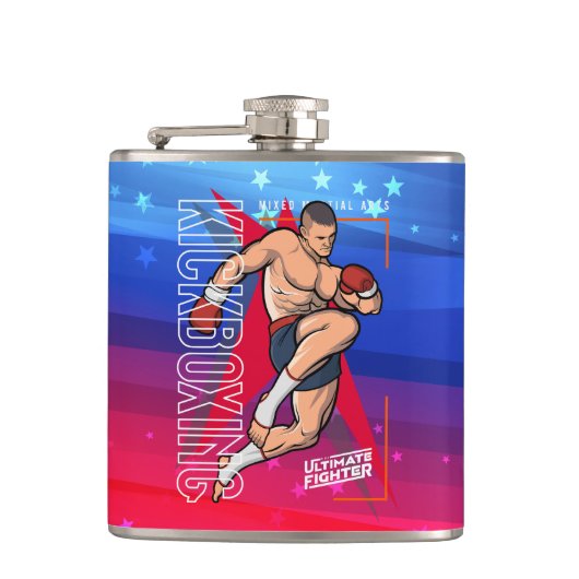 Kickboxen Flachmann (Vorderseite)