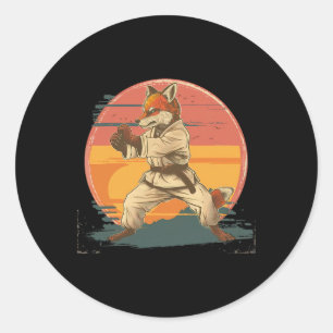 Kickboxen Fox Martial Arts Karate Jiu-Jitsu Mma T Runder Aufkleber