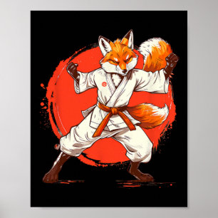 Kickboxen Fuchs Taekwondo Karate Mma Lustig Martia Poster
