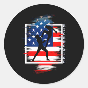Kickboxen für sportliche Kampfkunst Usa Patriot Runder Aufkleber