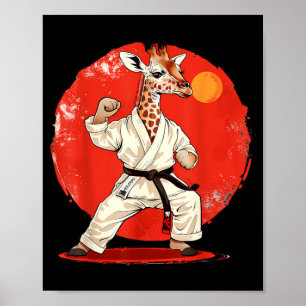 Kickboxen Giraffe Kampfsport Karate Jiu-Jitsu Poster