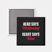 Kickboxen Herz Wein Kickbox Workout Magnet (Vorderseite/Rückseite)