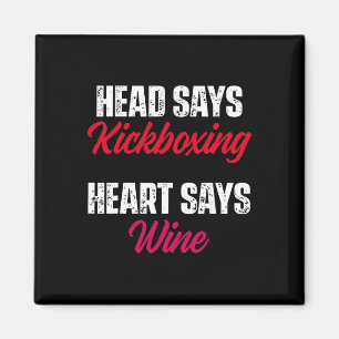 Kickboxen Herz Wein Kickbox Workout Magnet