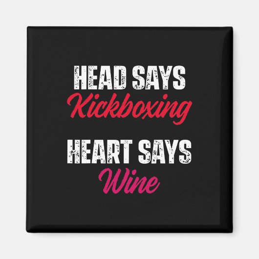 Kickboxen Herz Wein Kickbox Workout Magnet (Vorne)