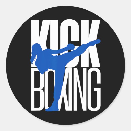 Kickboxen Highkick  Runder Aufkleber (Vorderseite)