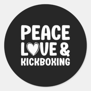 Kickboxen I Love Kickboxing Kickboxer  Runder Aufkleber