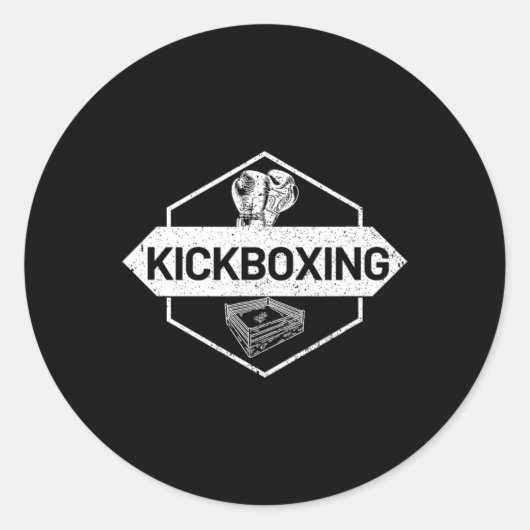 Kickboxen im Ring Runder Aufkleber (Vorderseite)