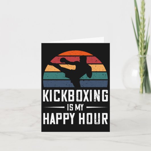 Kickboxen ist mein glückliches Hour Funny Kick Box Karte (Vorderseite)