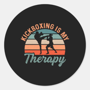 Kickboxen ist meine Therapie Boxsport Kick Runder Aufkleber