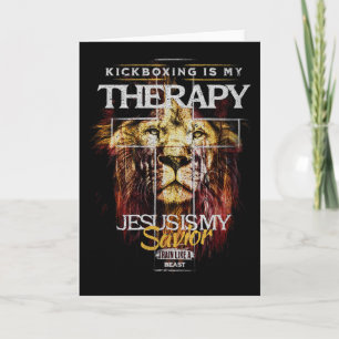 Kickboxen ist meine Therapie Jesus mein Erlöser Mm Karte