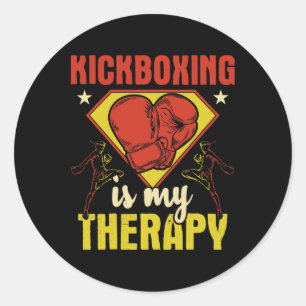 Kickboxen ist meine Therapie - Kickboxer Martial A Runder Aufkleber