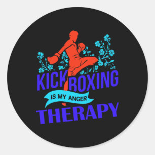 Kickboxen ist meine Wuttherapie Kampfsportkampf  Runder Aufkleber