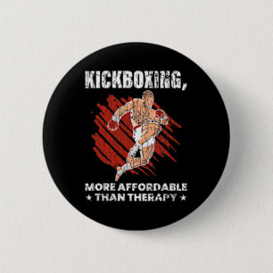 Kickboxen ist Therapie Lustiger Kickboxer Boxen Gr Button