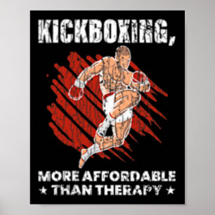 Kickboxen ist Therapie Lustiger Kickboxer Boxen Gr Poster