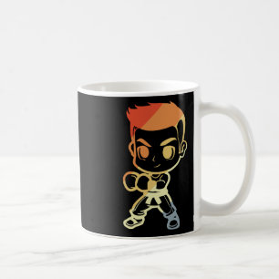 Kickboxen Jungen Cartoon-Ansicht Kickboxer Karate  Kaffeetasse