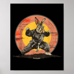 Kickboxen Kaninchen Taekwondo Karate MMA Hase Poster