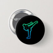 Kickboxen Karate Kickboxer Taekwondo Kinder Männer Button (Vorne & Hinten)