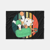 Kickboxen Katze Männer Frauen Kinder Fleecedecke (Vorderseite (Horizontal))