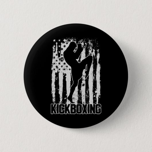 Kickboxen Kickboxer Geschenk _1 Button (Vorderseite)