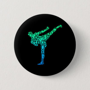 Kickboxen Kickboxer Karate Kinder Jungen Männer Button