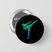 Kickboxen Kickboxer Karate Kinder Jungen Männer  Button (Vorne & Hinten)
