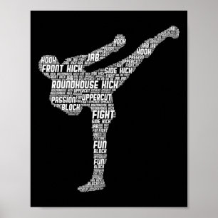 Kickboxen Kickboxer Karate Männer Kinder Jungen  Poster