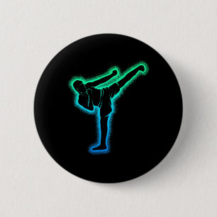 Kickboxen Kickboxer Karate Taekwondo Kinder Jungen Button