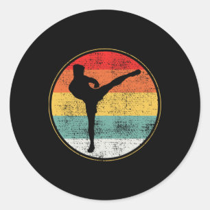 Kickboxen Kickboxer Retro Vintage _1 Runder Aufkleber