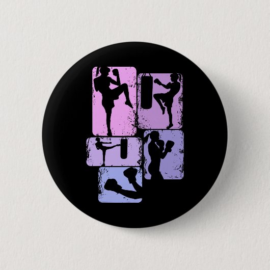 Kickboxen Kickboxer Taekwondo Karate Mädchen Fraue Button (Vorderseite)