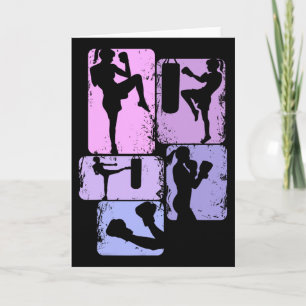 Kickboxen Kickboxer Taekwondo Karate Mädchen Fraue Karte
