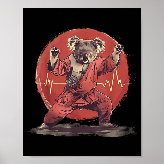 Kickboxen Koala Taekwondo Karate MMA Lustig Poster (Vorne)