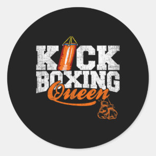 Kickboxen-Königin Kickboxer-Workout-Grafik Runder Aufkleber