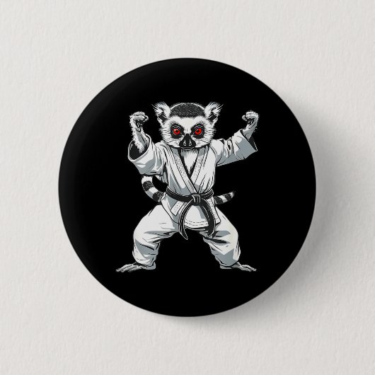 Kickboxen Lemur Kampfsport Karate Jiu-Jitsu MMA Button (Vorderseite)