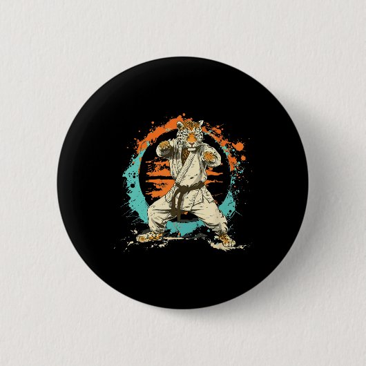 Kickboxen Leopard Taekwondo Karate Mma Kampfsport Button (Vorderseite)