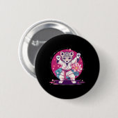 Kickboxen Leopard Taekwondo Karate Mma Kampfsport Button (Vorne & Hinten)