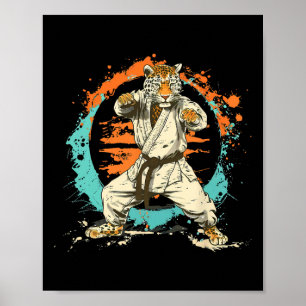 Kickboxen Leopard Taekwondo Karate Mma Martial Art Poster