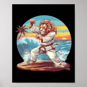 Kickboxen Löwenstrand Sonnenuntergang Jiu-jitsu Ta Poster