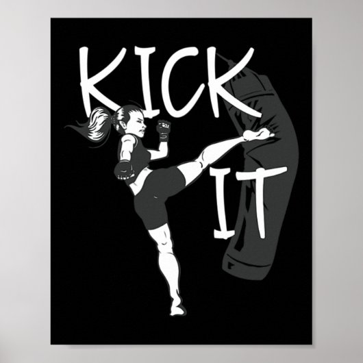 Kickboxen Mädchen Kick es Poster (Vorne)