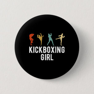 Kickboxen Mädchen Kickboxer Button