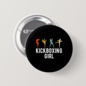 Kickboxen Mädchen Kickboxer Button (Vorne & Hinten)