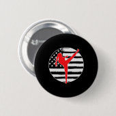 Kickboxen Mädchen USA-Flagge 4. Juli Button (Vorne & Hinten)