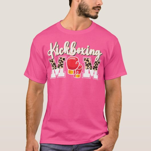 Kickboxen-Mama einer Kickboxer-Mutter Leopard-Kick T-Shirt (Vorderseite)